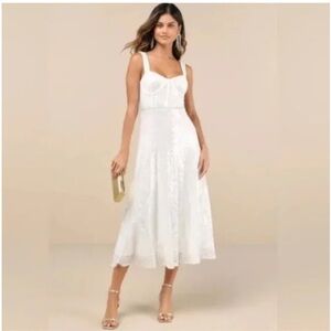 Lulu's Sparkling White Sequin Gown